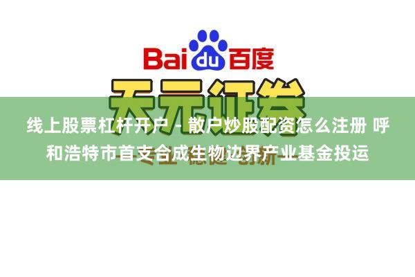 线上股票杠杆开户 - 散户炒股配资怎么注册 呼和浩特市首支合成生物边界产业基金投运