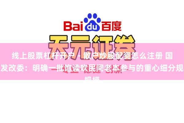 线上股票杠杆开户 - 散户炒股配资怎么注册 国度发改委：明确一批饱读吹民间老本参与的重心细分规模