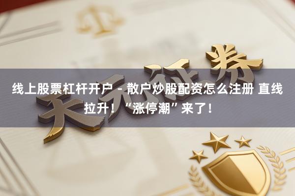 线上股票杠杆开户 - 散户炒股配资怎么注册 直线拉升！“涨停潮”来了！