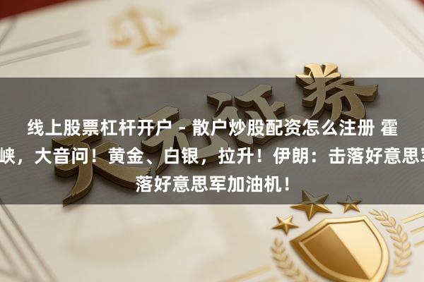 线上股票杠杆开户 - 散户炒股配资怎么注册 霍尔木兹海峡，大音问！黄金、白银，拉升！伊朗：击落好意思军加油机！