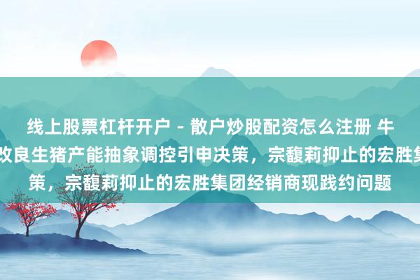 线上股票杠杆开户 - 散户炒股配资怎么注册 牛市早报| 农业农村部改良生猪产能抽象调控引申决策,宗馥莉抑止的宏胜集团经销商现践约问题